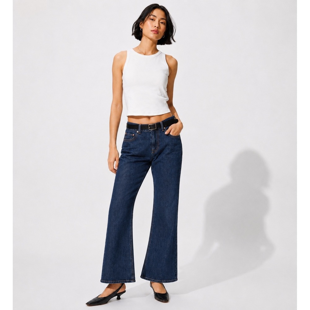 UNIQLO Womens Bootcut Jeans 25 Blue Flare Denim Pants NWT